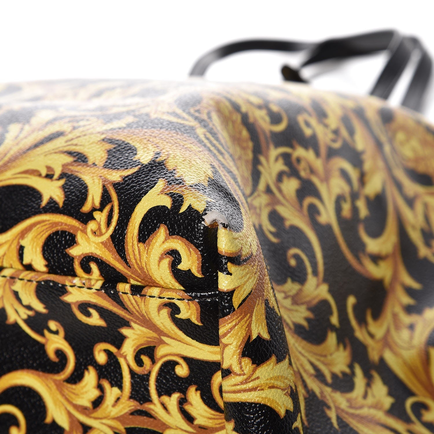 Versace PVC Barocco Printed Tote Black Gold 9 of 14