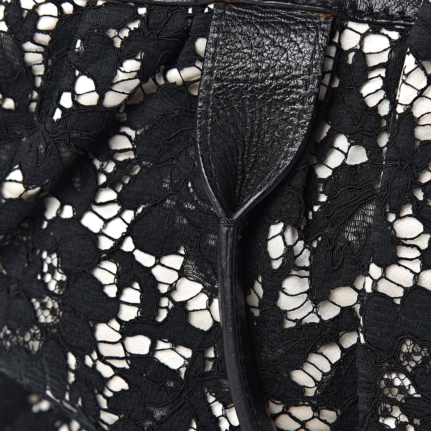 Satin Lace Satchel Black