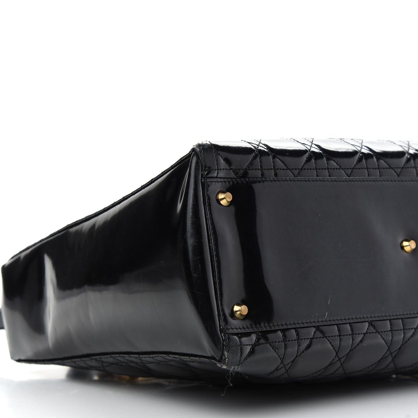 Patent Cannage Large Lady Dior Black
