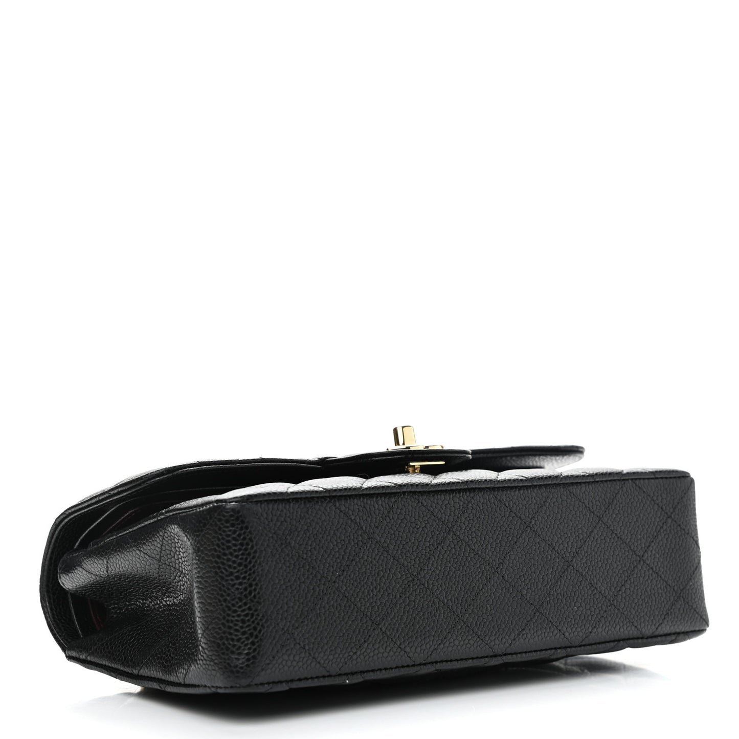 Caviar Quilted Small Double Flap Black