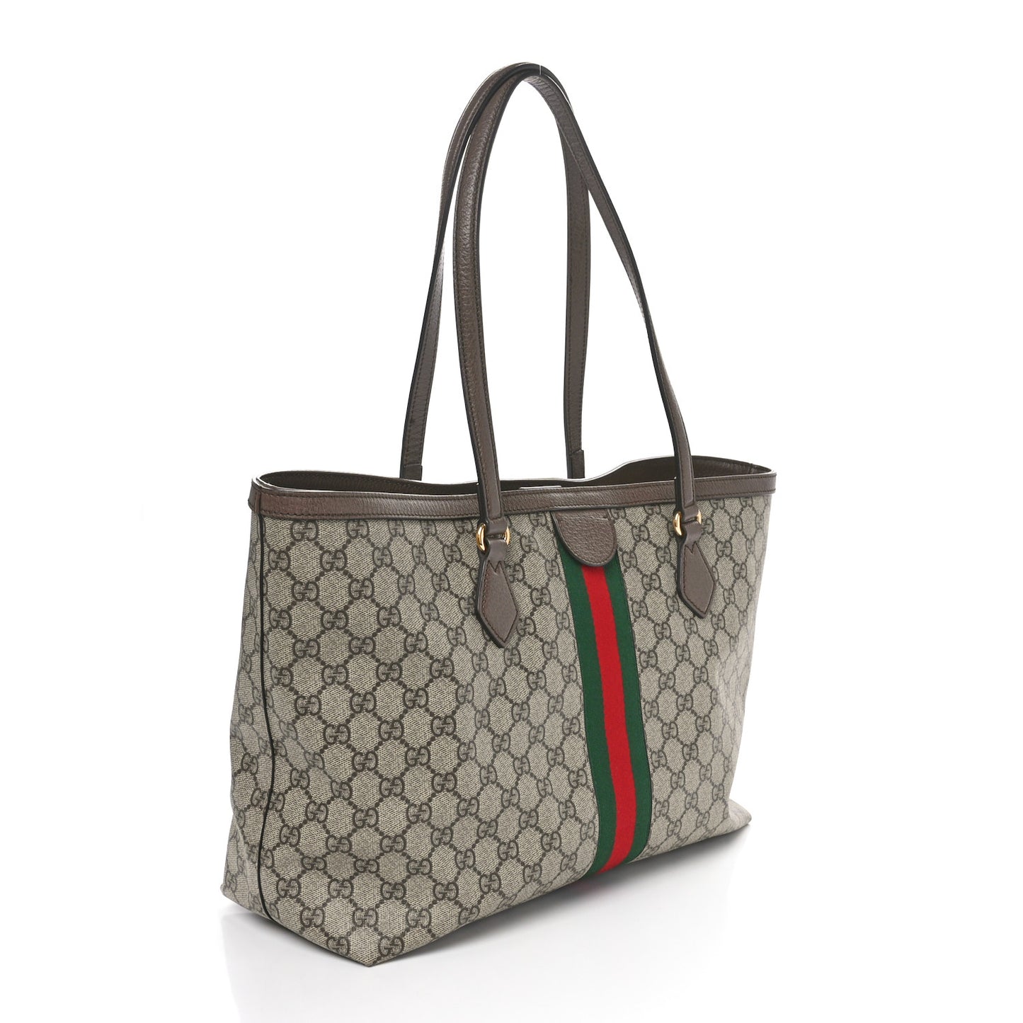 GG Supreme Monogram Medium Ophidia Shopping Tote Brown
