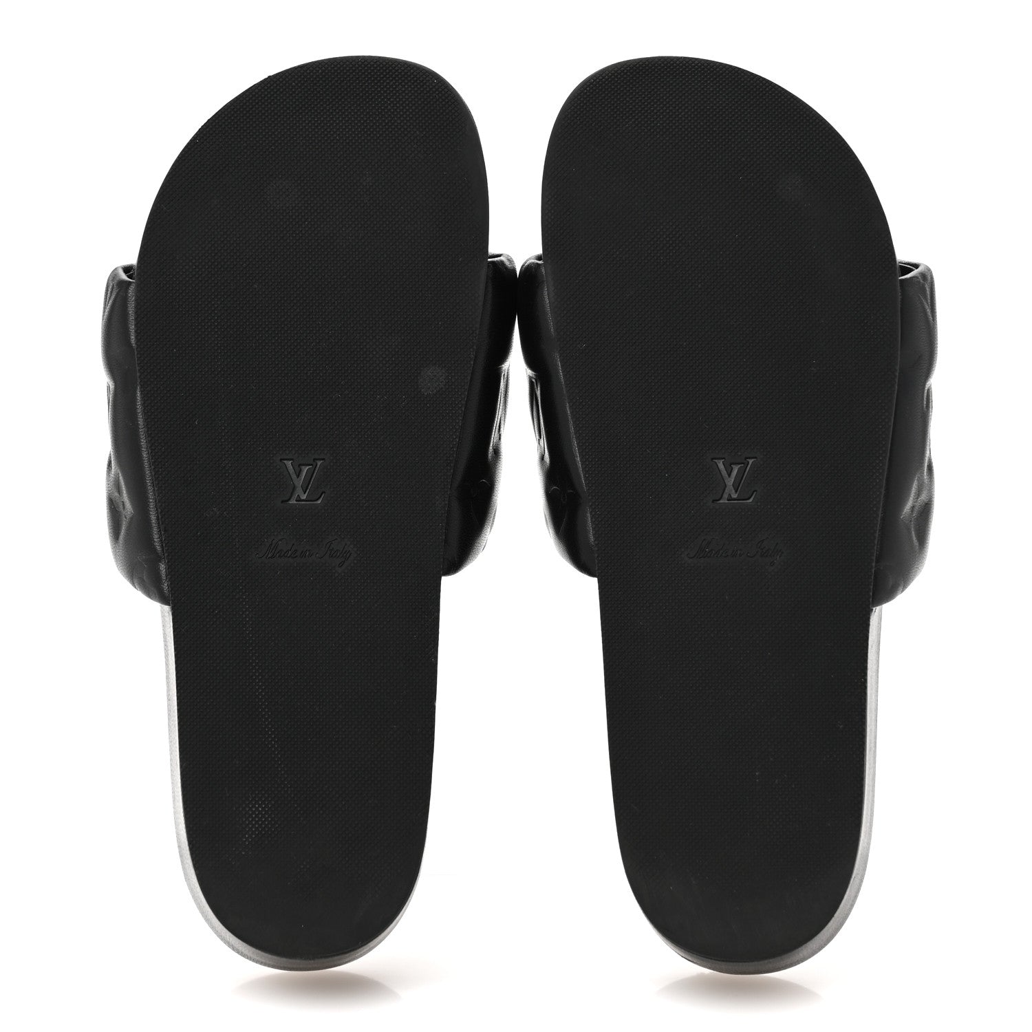 Louis Vuitton Lambskin Embossed Monogram Jumbo Flatform Mule Sandals 37 Black 6 of 10