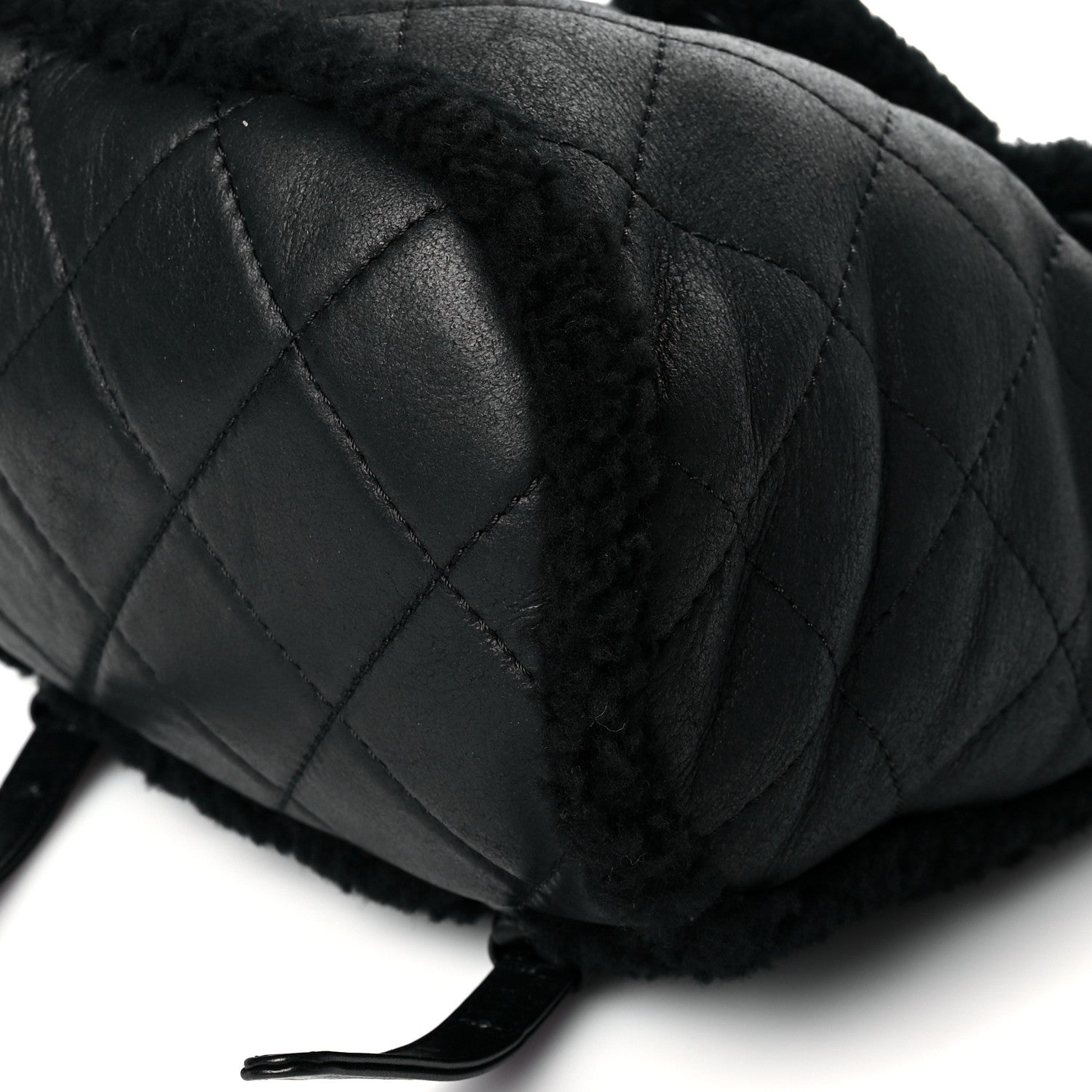 Chanel Lambskin Shearling Coco Neige Backpack Black 8 of 8