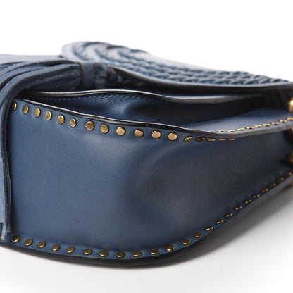 Chloe Calfskin Braided Small Hudson Shoulder Bag Blue 7 of 11