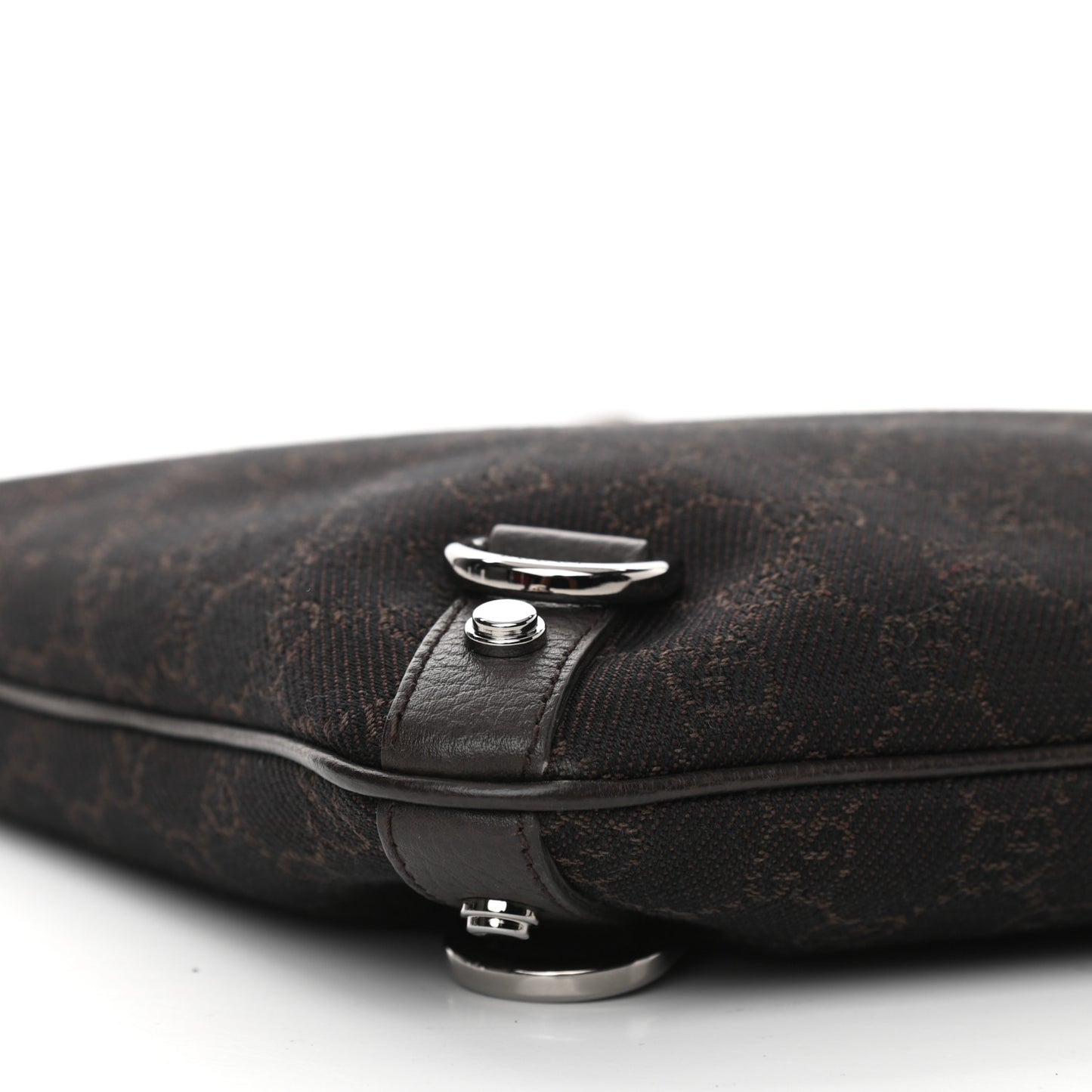 Denim Monogram Abbey Messenger Bag Dark Brown
