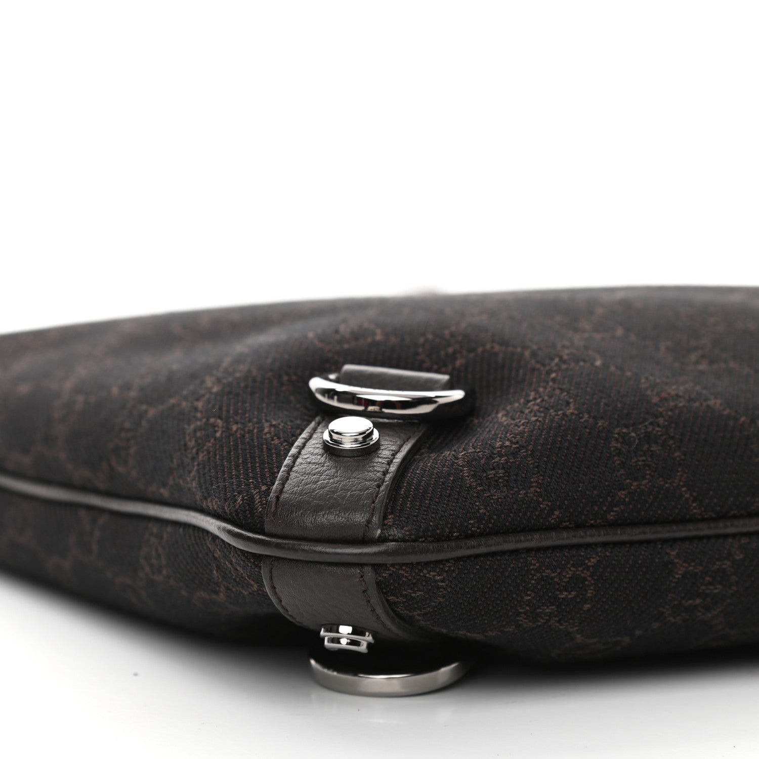 Gucci Denim Monogram Abbey Messenger Bag Dark Brown 8 of 10