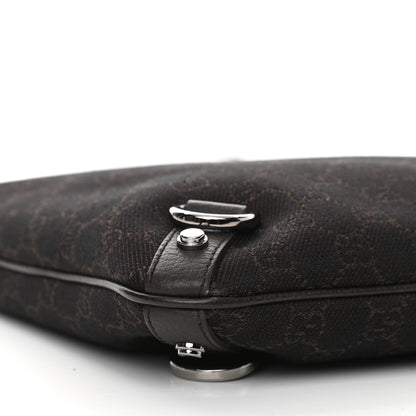Gucci Denim Monogram Abbey Messenger Bag Dark Brown 8 of 10