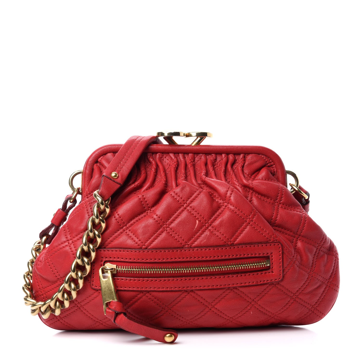 Marc Jacobs Calfskin Quilted Little Stam Red 1 of 10