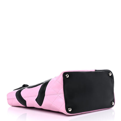Chanel Calfskin Quilted Medium Cambon Tote Pink Black 4 of 14