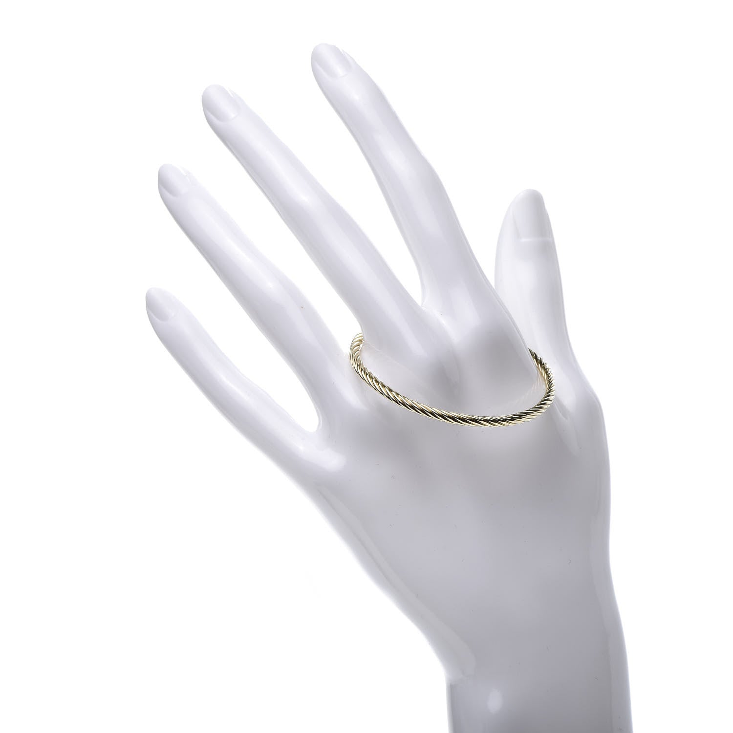 David Yurman 18K Yellow Gold 3mm Kids Cable Buckle Bracelet 2 of 4