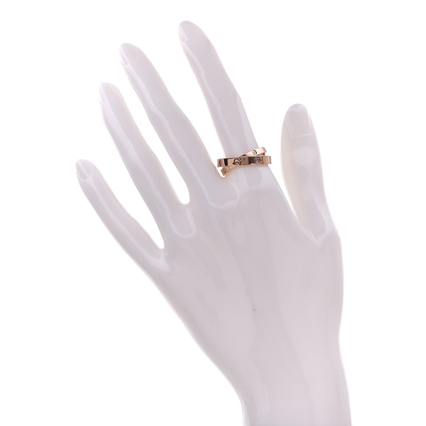 18K Pink Gold Pink Sapphire Diamond LOVE Ring 56 7.5