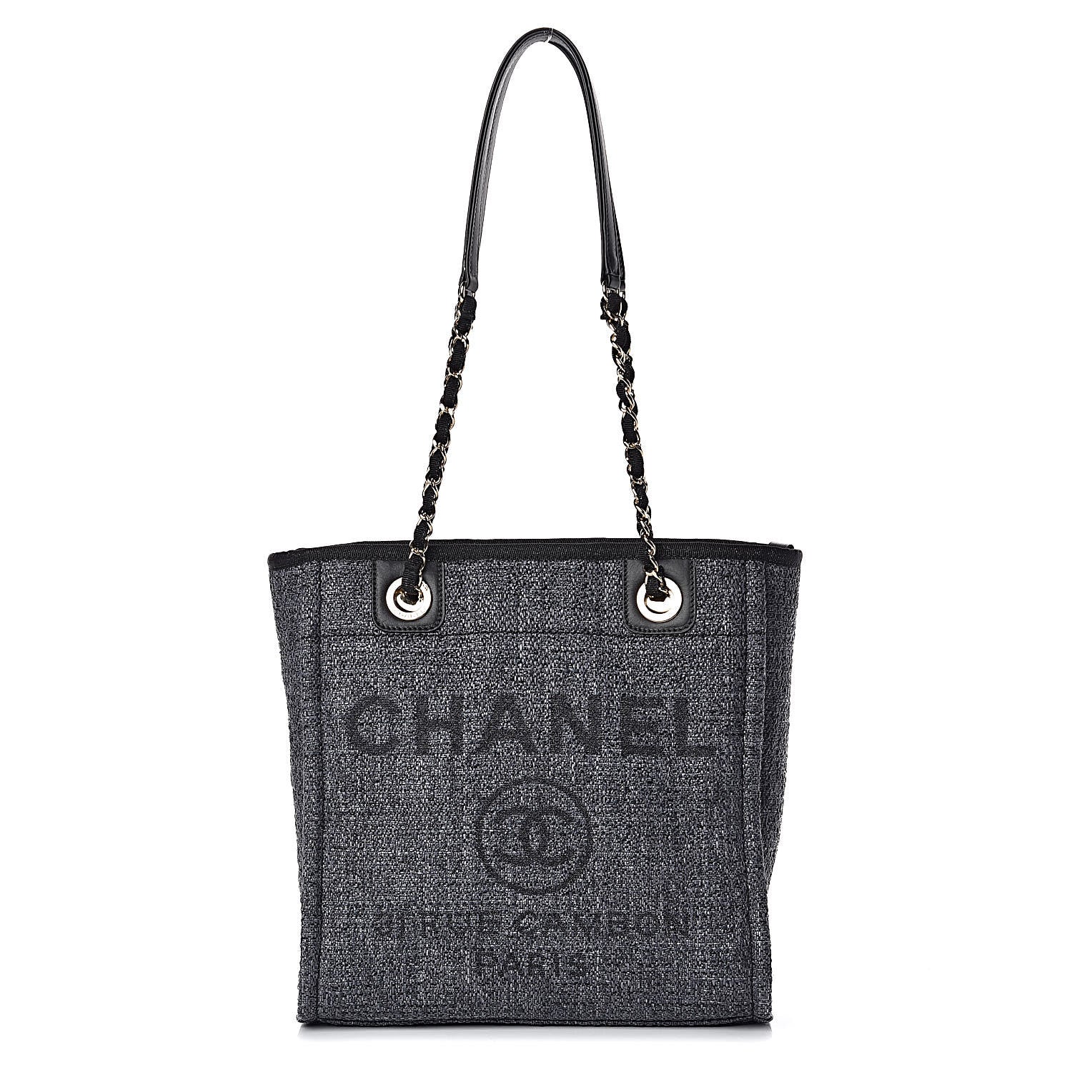 Chanel Woven Straw Raffia Mini Deauville Tote Black 1 of 16