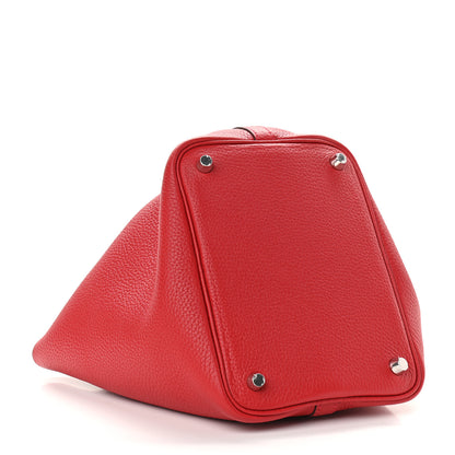 Hermes Taurillon Clemence Picotin Lock 18 PM Rouge Casaque 4 of 9