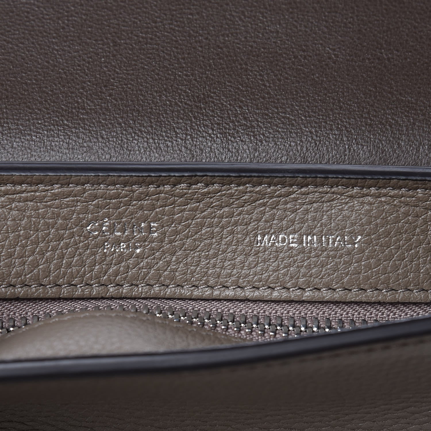 Celine Drummed Calfskin Suede Small Trapeze Souris 6 of 11