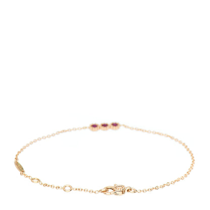 Christian Dior 18K Yellow Gold Ruby Mimirose Pendant Bracelet 3 of 5