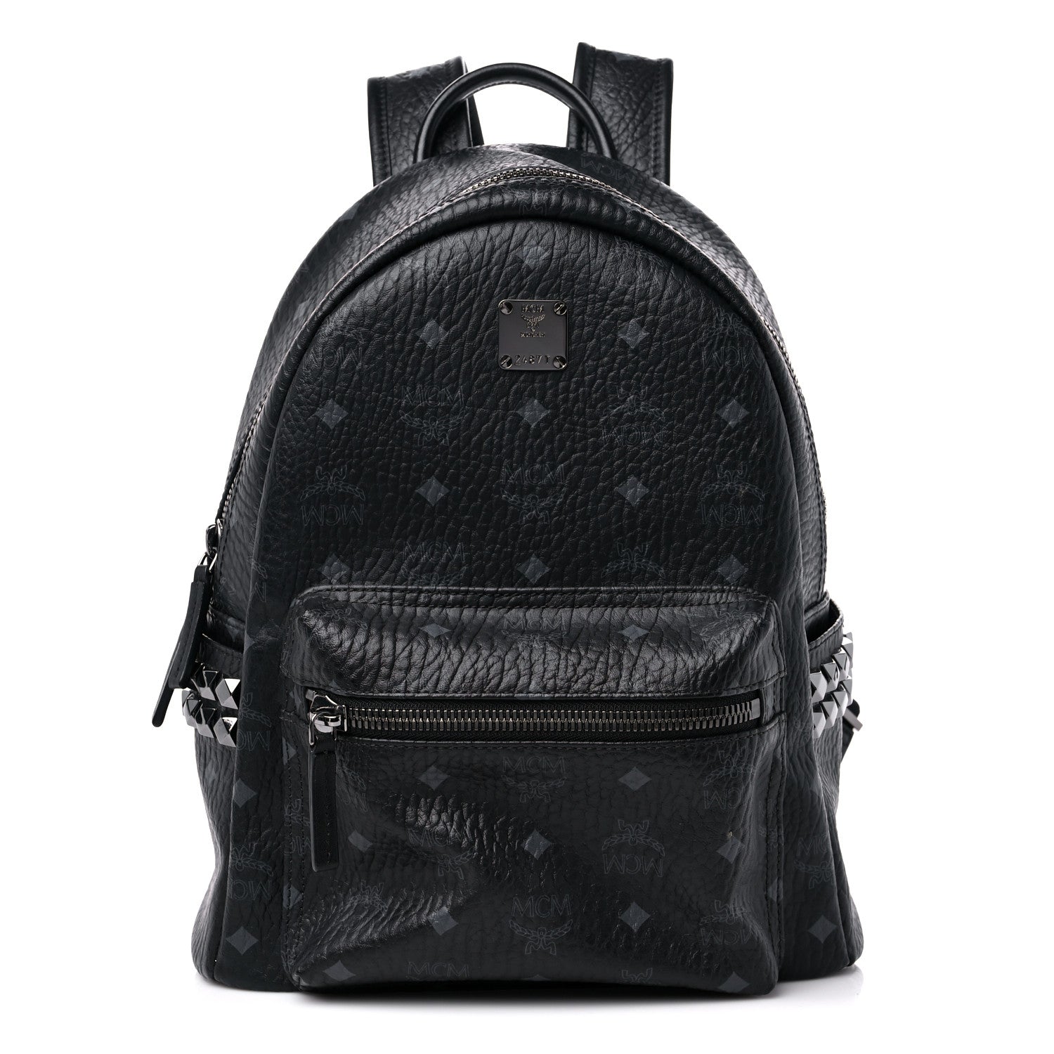 MCM Visetos Small Side Stud Stark Backpack Black 1 of 7