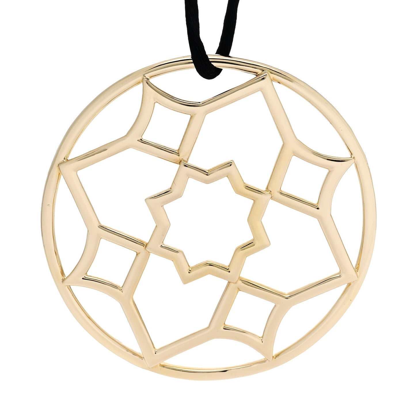 18K Yellow Gold Paloma Picasso Zellige Medallion Pendant Cord Necklace