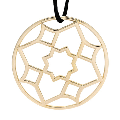 Tiffany 18K Yellow Gold Paloma Picasso Zellige Medallion Pendant Cord Necklace 4 of 5