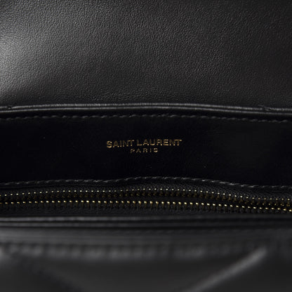 Saint Laurent Calfskin Y Quilted Monogram Toy Loulou Crossbody Bag Black 8 of 12