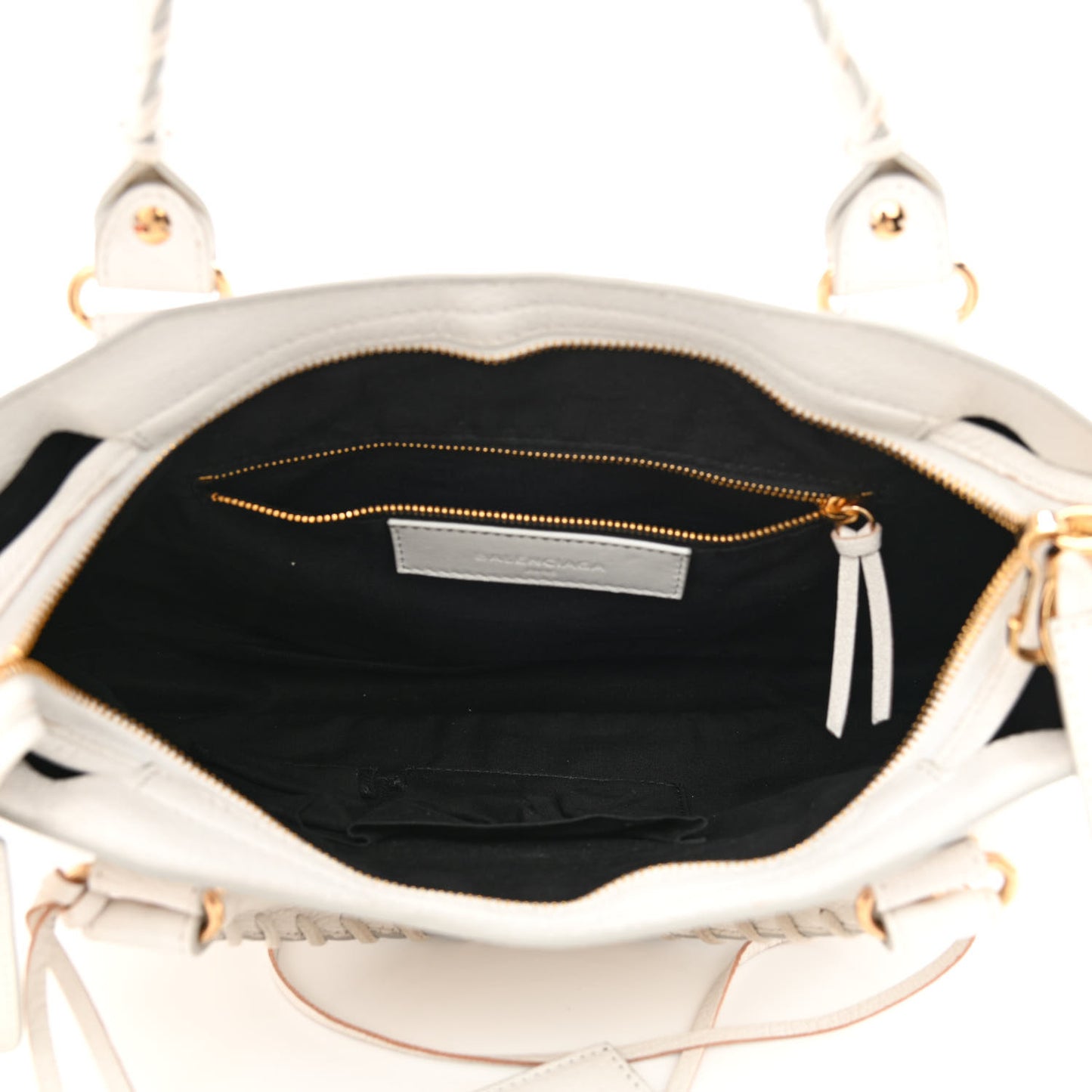 Chevre Gold Metallic Edge Hardware Town White