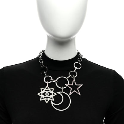 Chanel Ruthenium Crystal CC Star Moon Star Necklace 5 of 5
