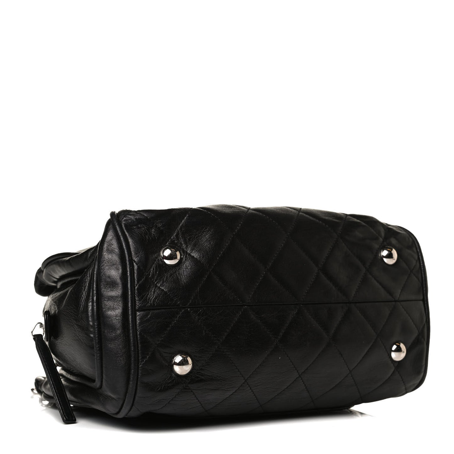 Lambskin Bijoux Chain Shopping Tote Black