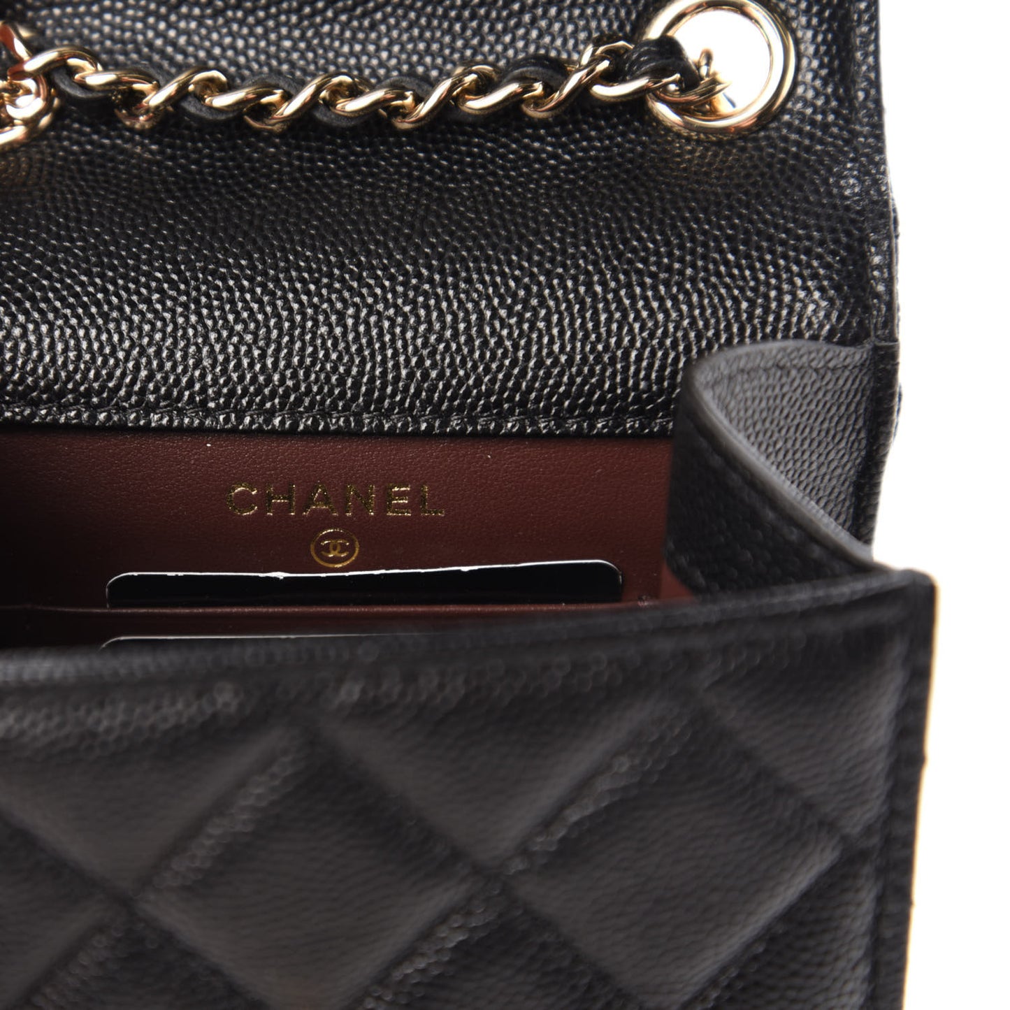 Caviar Quilted Classic Phone Holder Black