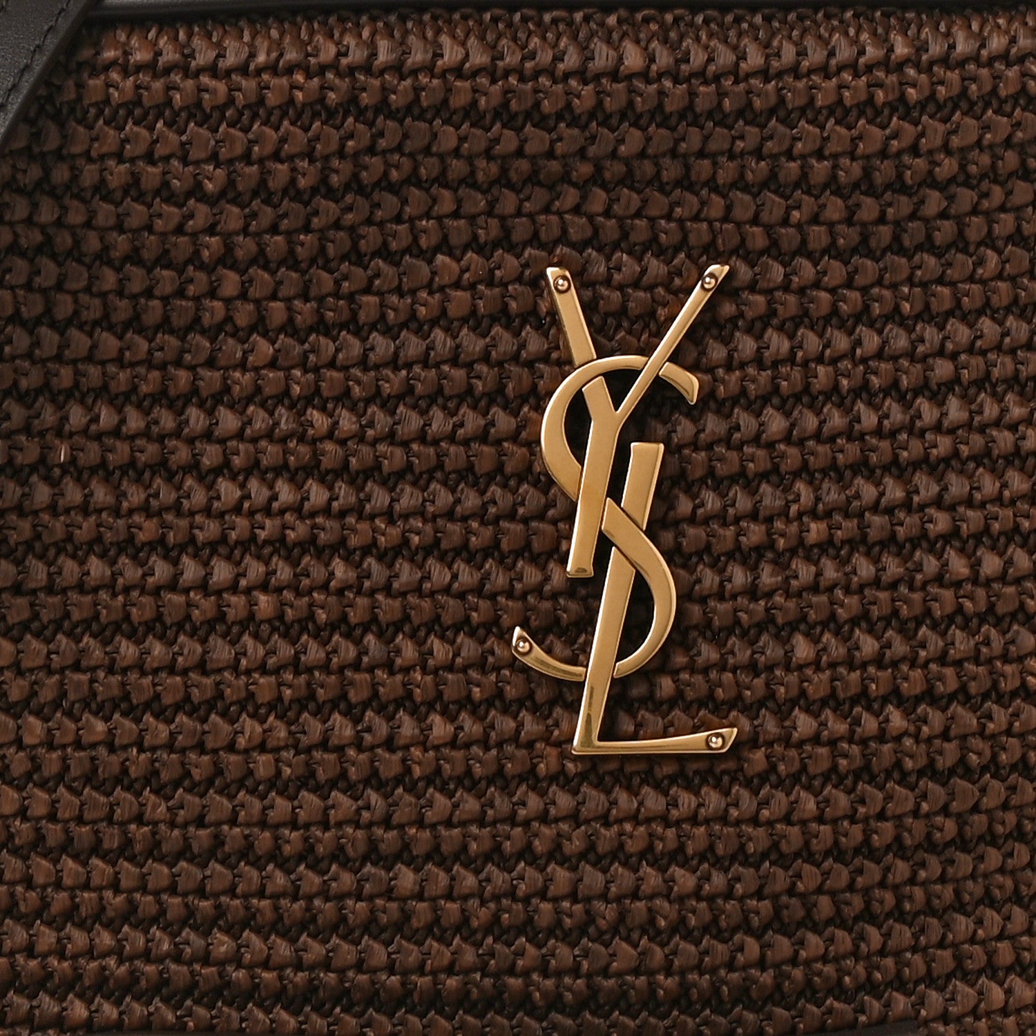 Saint Laurent Raffia Canvas Monogram Lou Camera Bag Dark Chocolate 9 of 9