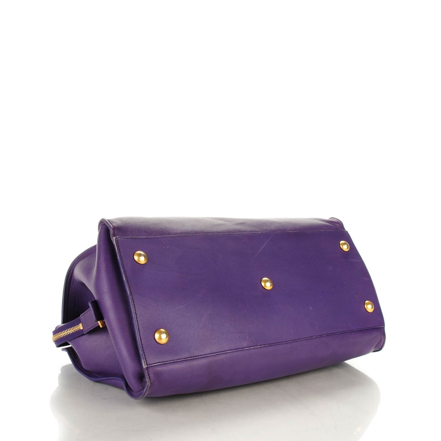 Calfskin Medium Classic Y Cabas Purple