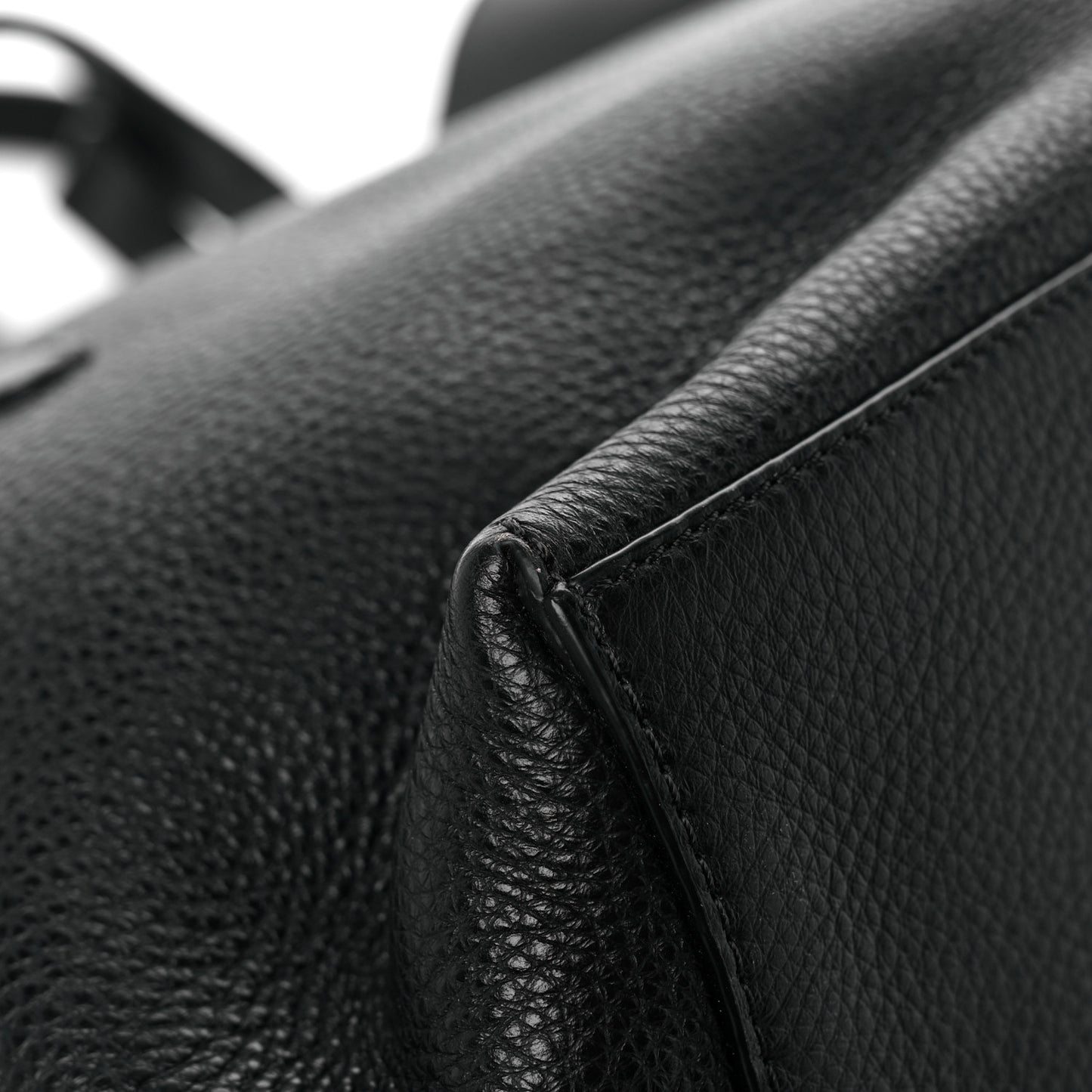 Calfskin Logo Embossed Twist East West Tote White Black