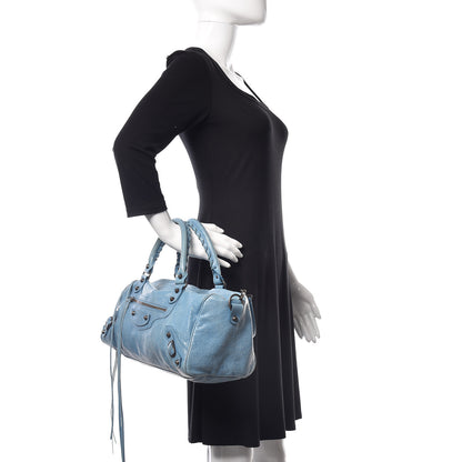 Balenciaga Agneau Classic Hardware Motocross Twiggy Bleu Indigo 3 of 11