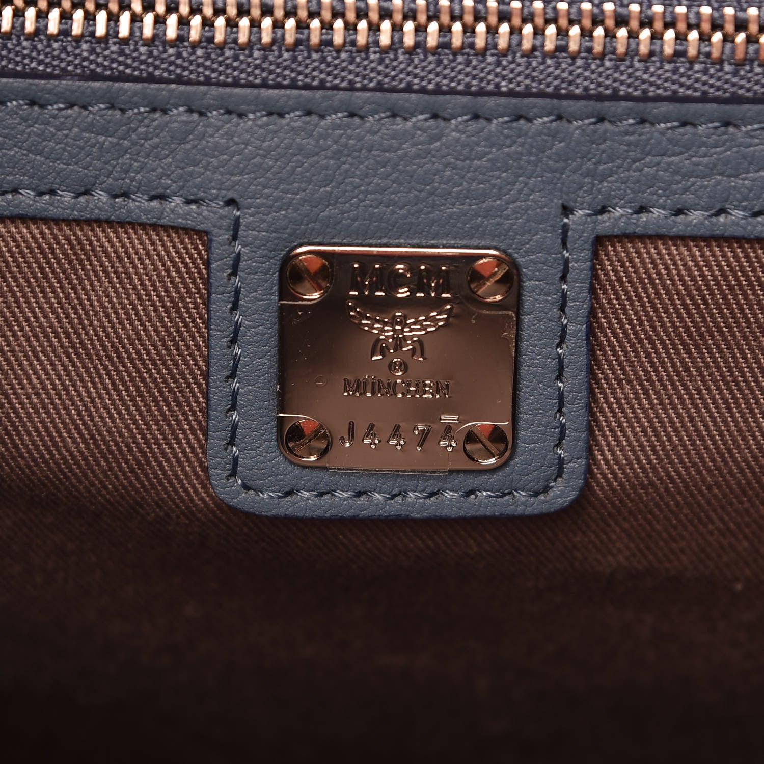 MCM Calfskin Ottomar Monogram Large Klara Hobo Luft Blue 7 of 8