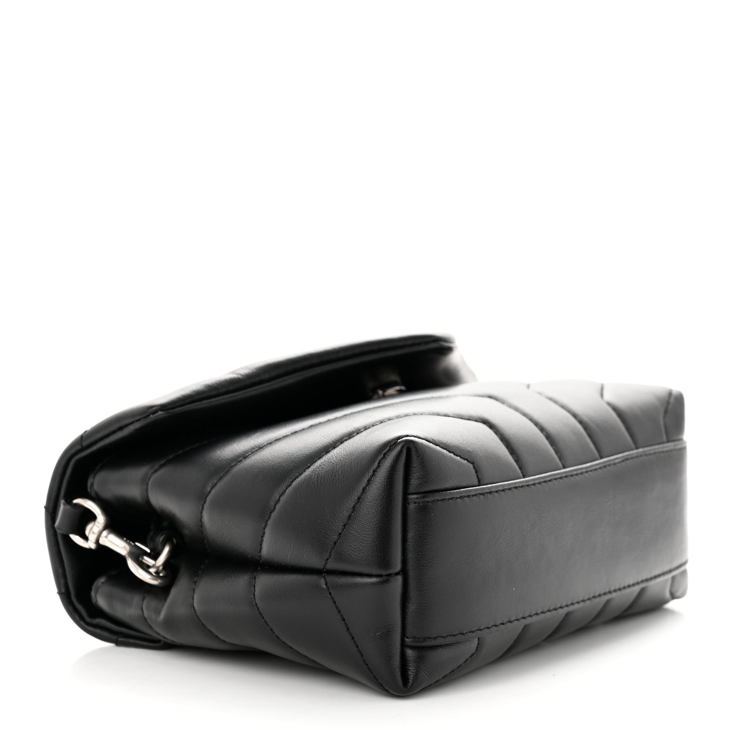 Calfskin Y Quilted Monogram Toy Loulou Crossbody Bag Black
