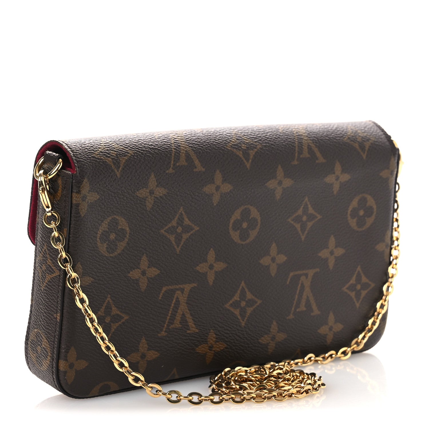 Louis Vuitton Monogram Pochette Felicie Chain Wallet Fuchsia 4 of 11