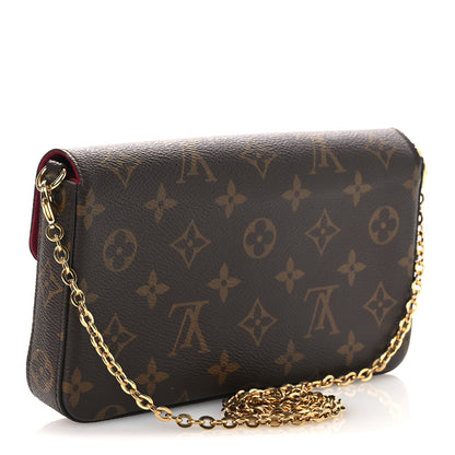 Louis Vuitton Monogram Pochette Felicie Chain Wallet Fuchsia 4 of 11