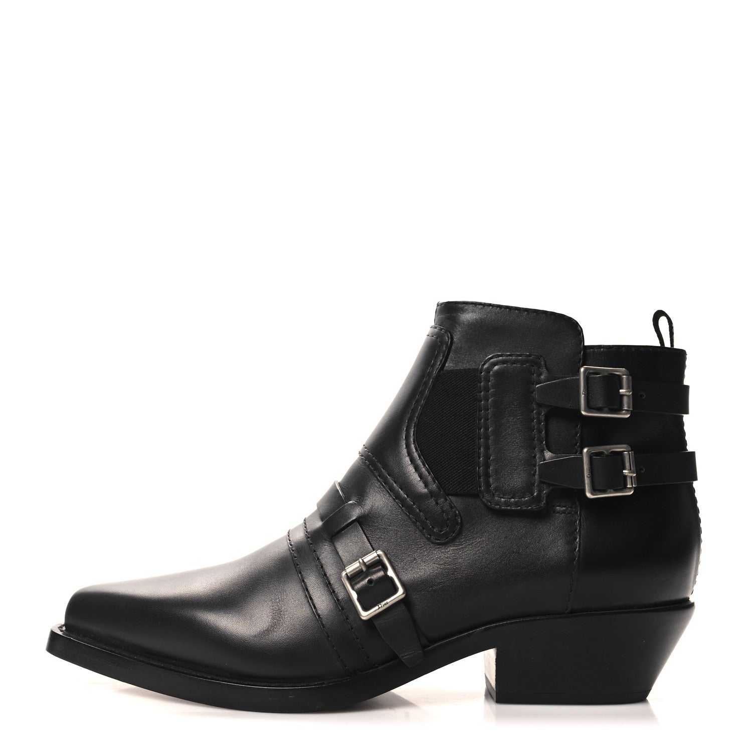 Christian Dior Calfskin Diorsaddle Boots 39 Black 1 of 8