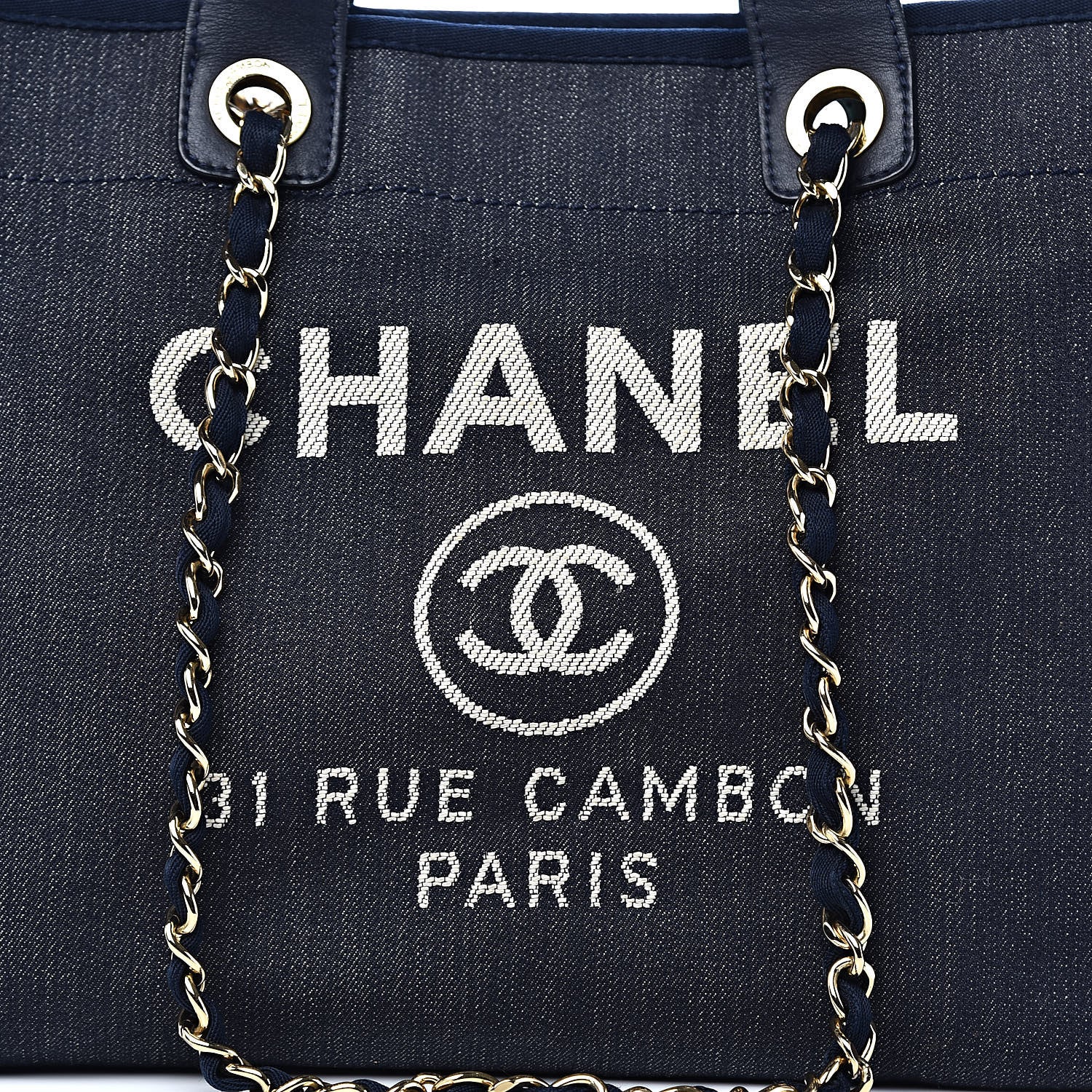 Chanel Denim Large Deauville Tote Dark Blue 15 of 15