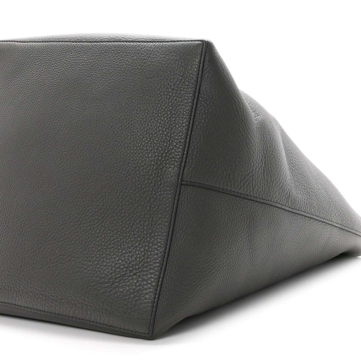 Grained Calfskin Park Tote Three Charcoal