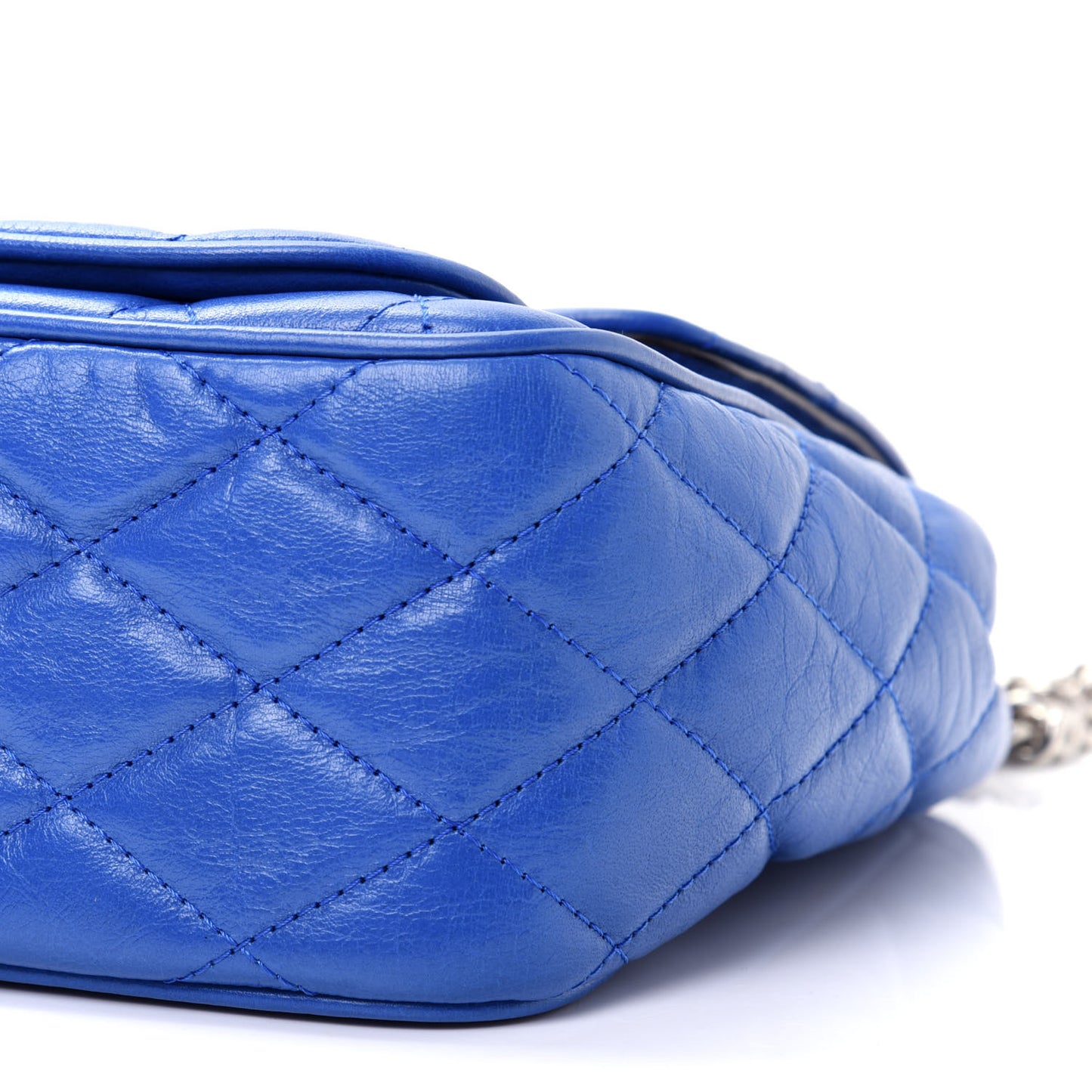 Shiny Buffalo Quilted Darley Shoulder Bag Porcelain Blue