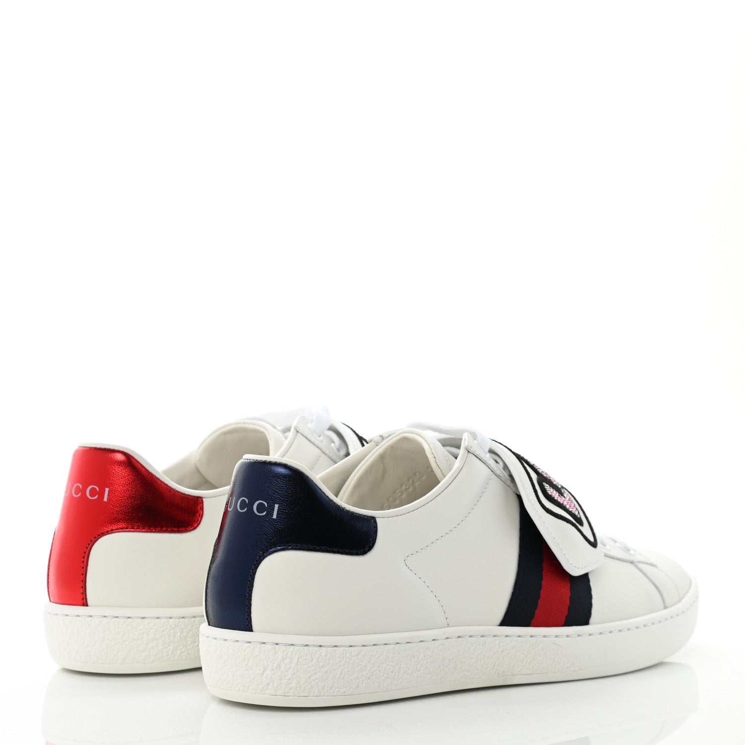 Gucci Calfskin Ayers Web Crystal LOVED Womens New Ace Sneakers 36 White 4 of 12