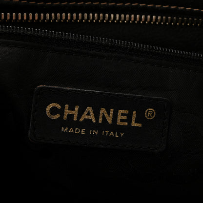 Chanel Grained Calfskin CC Stitched Shoulder Bag Black 6 of 9