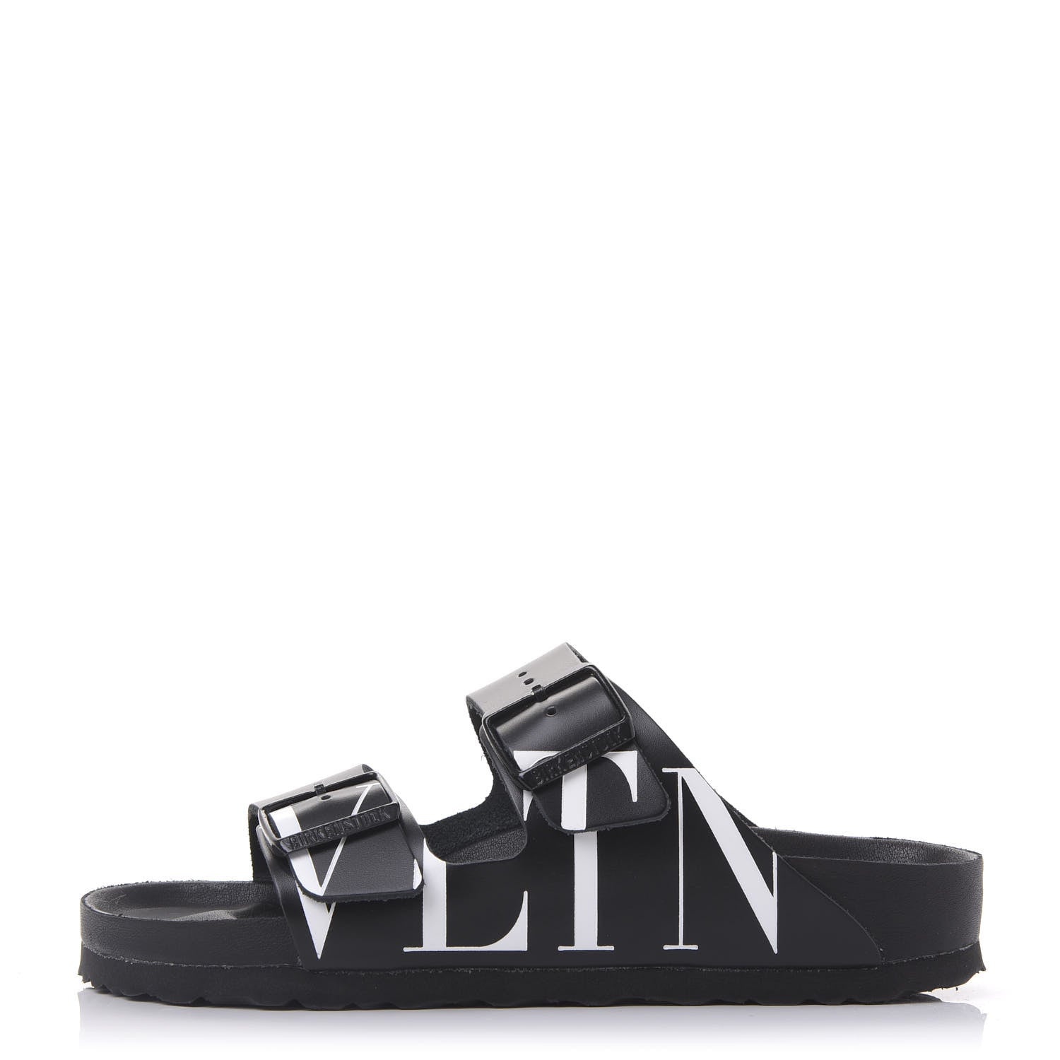 Valentino Garavani Calfskin VLTN Birkenstock Slide Sandals 37 Black 1 of 7