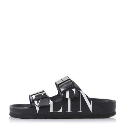Valentino Garavani Calfskin VLTN Birkenstock Slide Sandals 37 Black 1 of 7