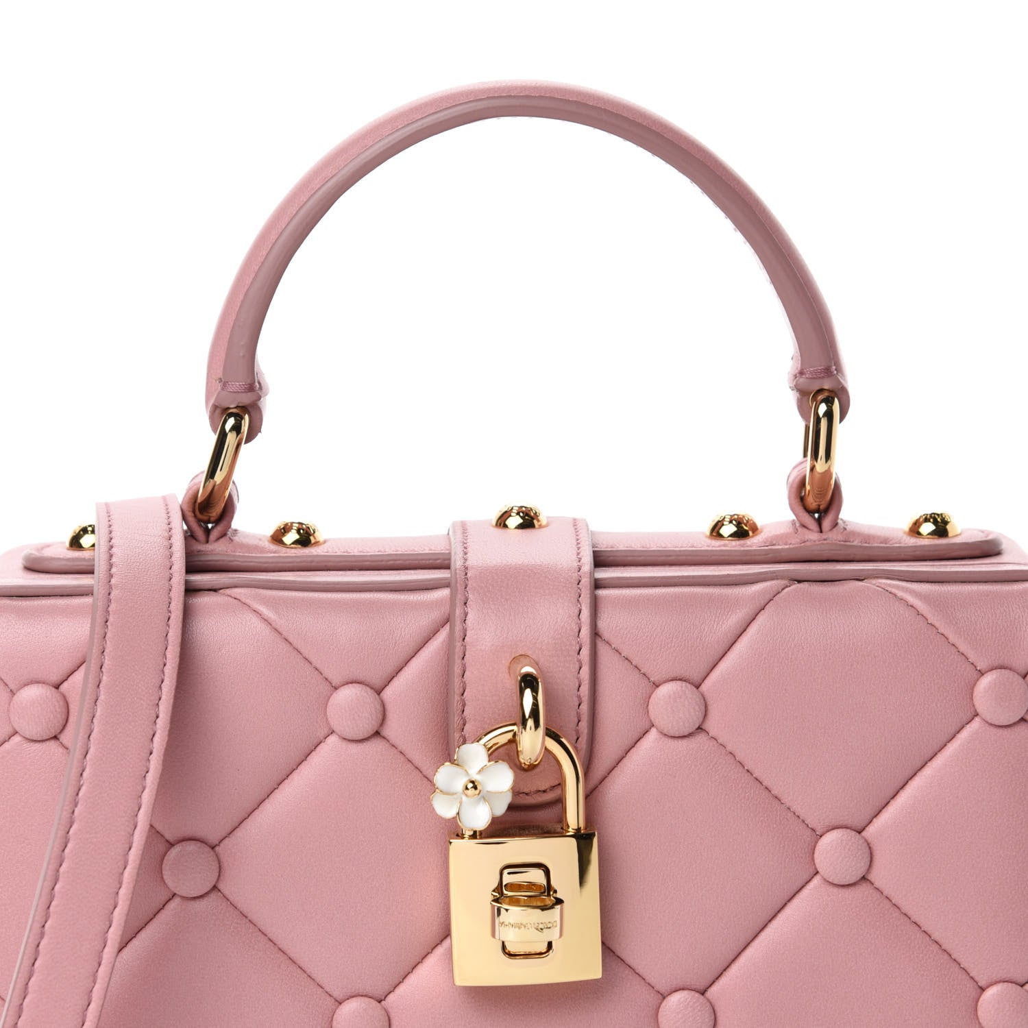 Dolce & Gabbana Lambskin Quilted Box Bag Pink 9 of 9