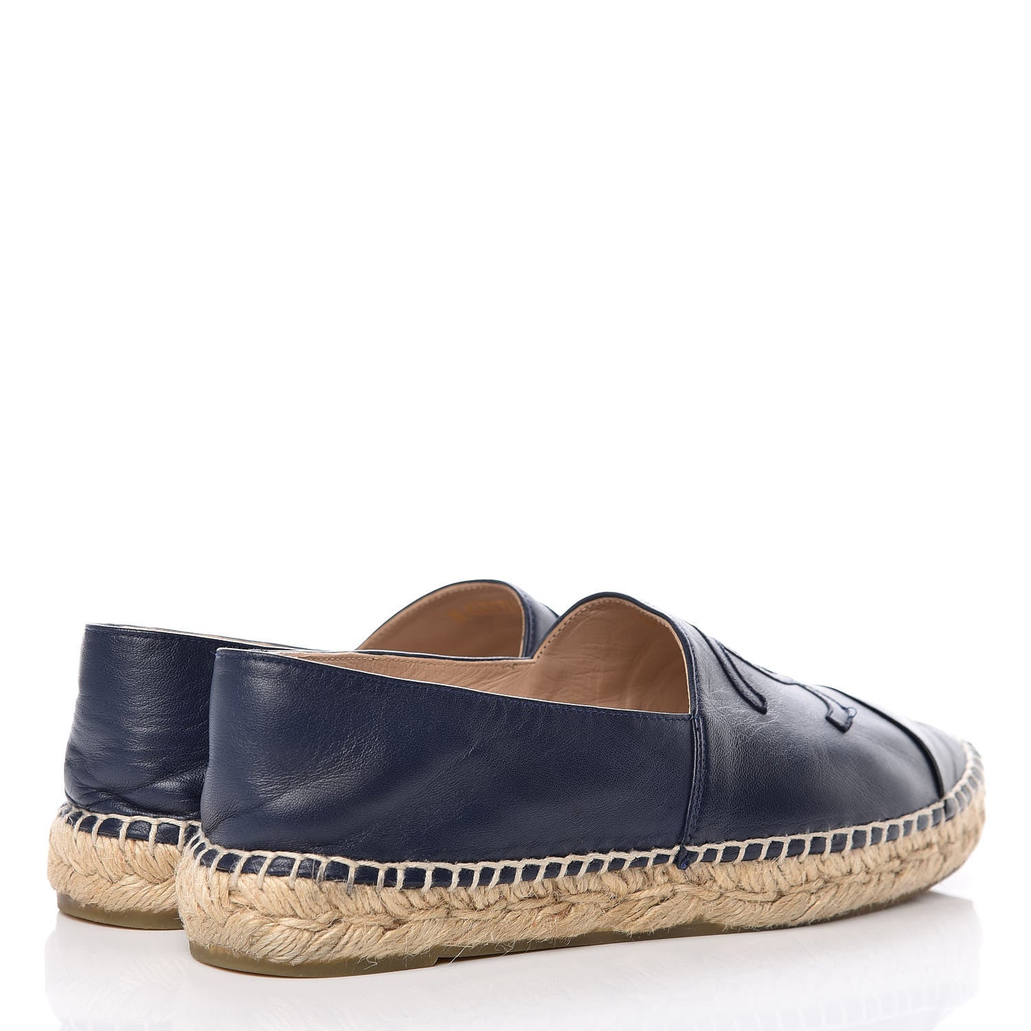 Chanel Lambskin CC Espadrilles 38 Navy Black 4 of 11