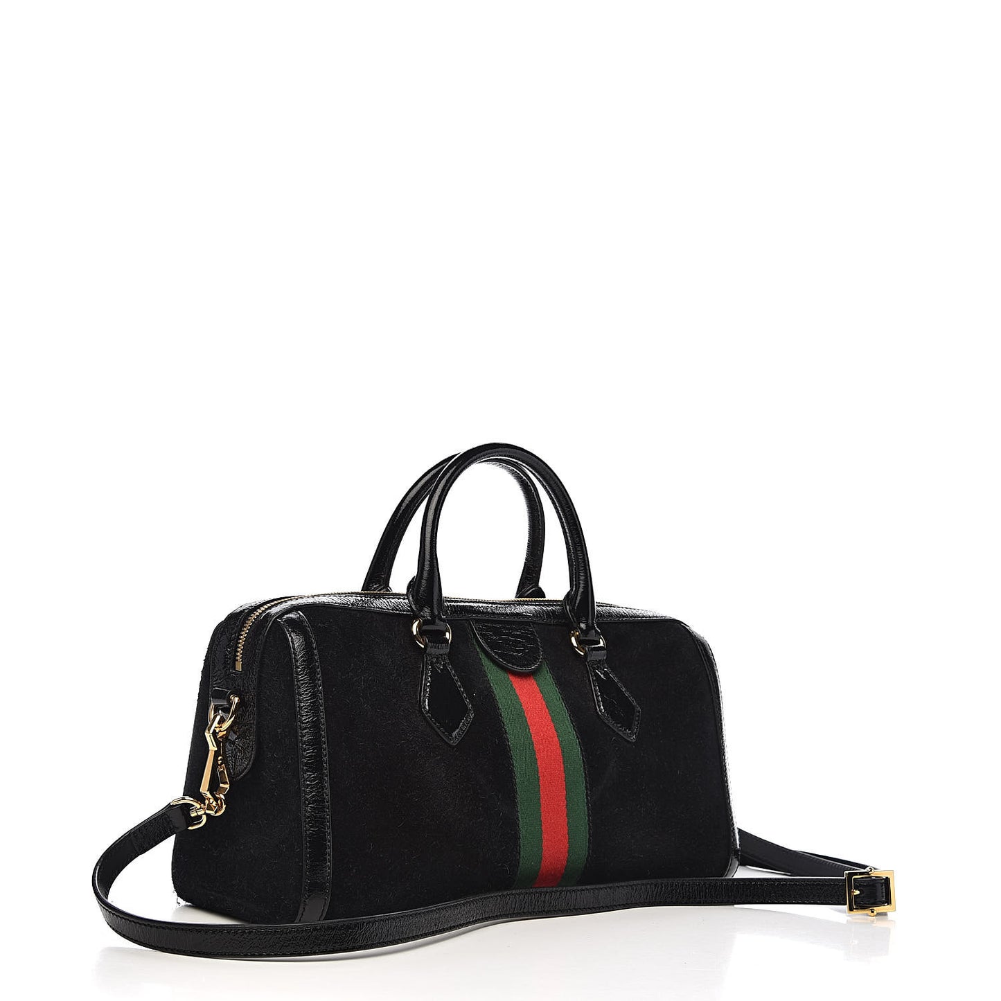 Suede Patent GG Web Medium Ophidia Boston Black