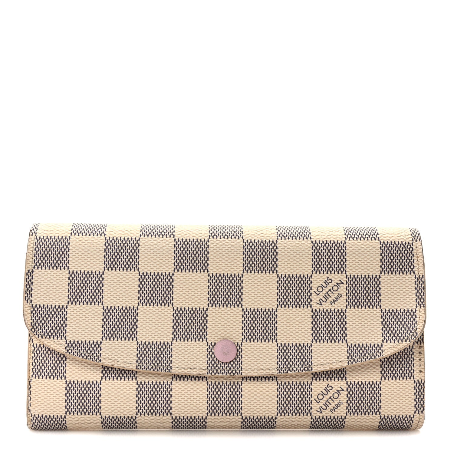 Louis Vuitton Damier Azur Emilie Wallet Rose Ballerine 1 of 9
