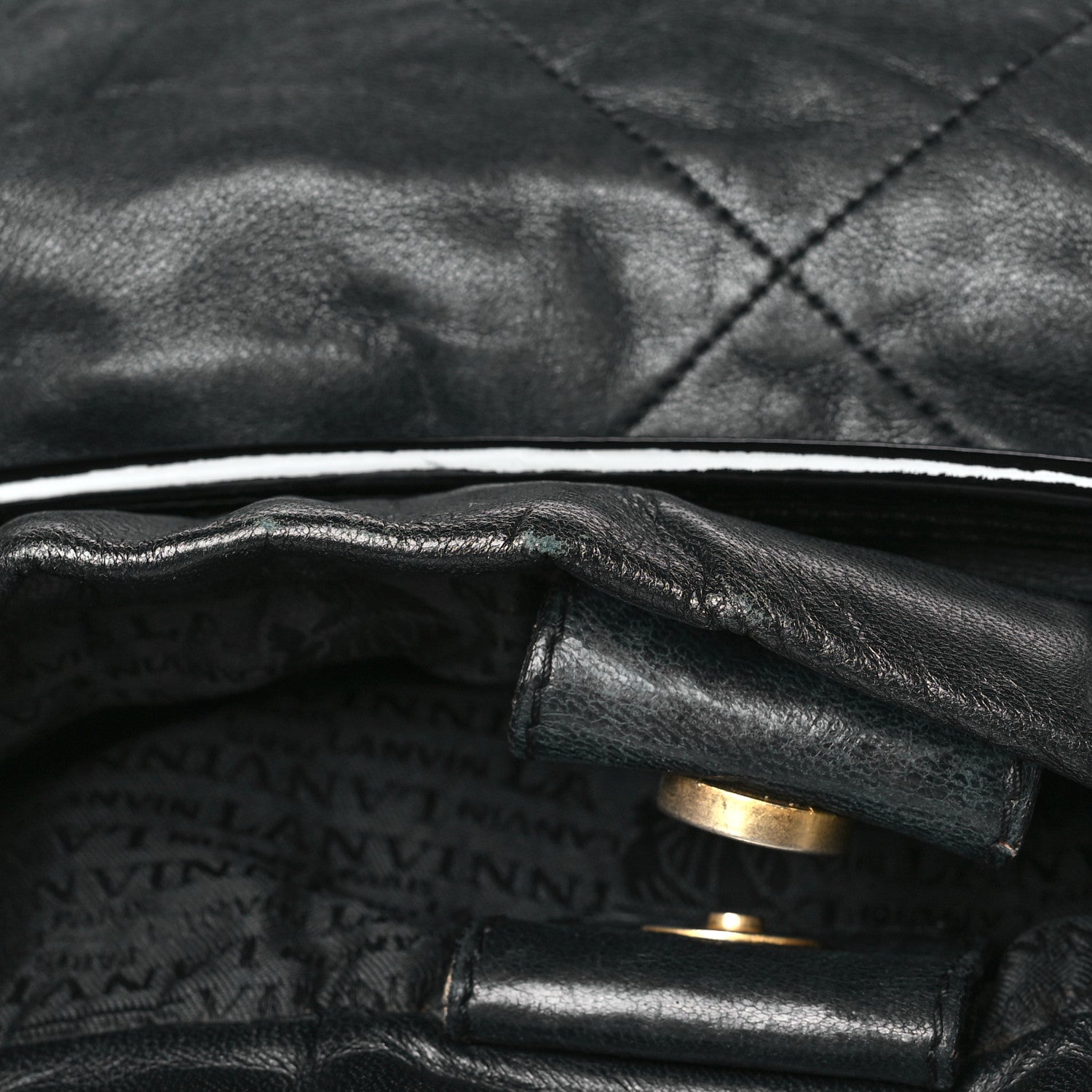 Lanvin Lambskin Quilted Amalia Cabas Tote Black 9 of 9