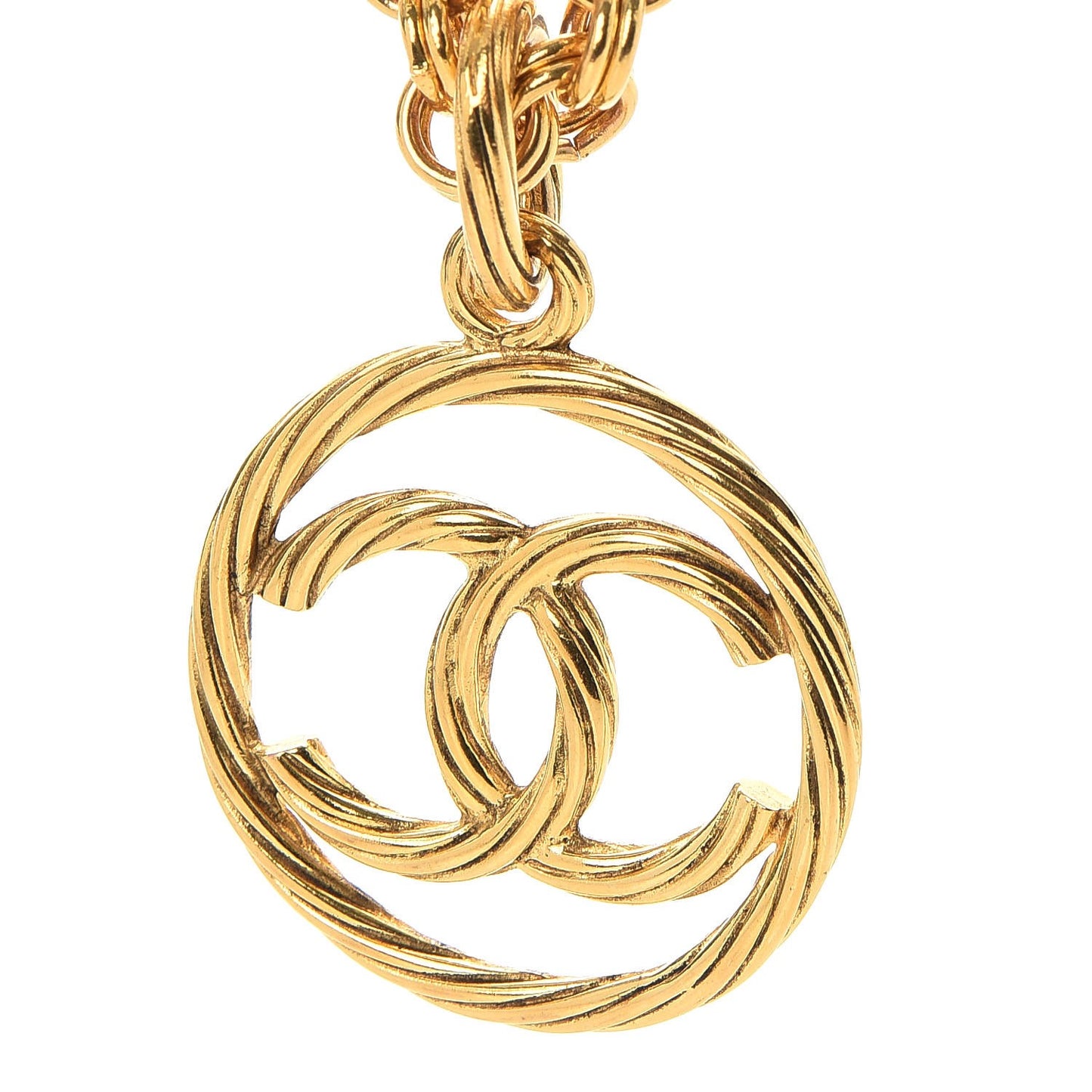 Chain CC Long Necklace Gold