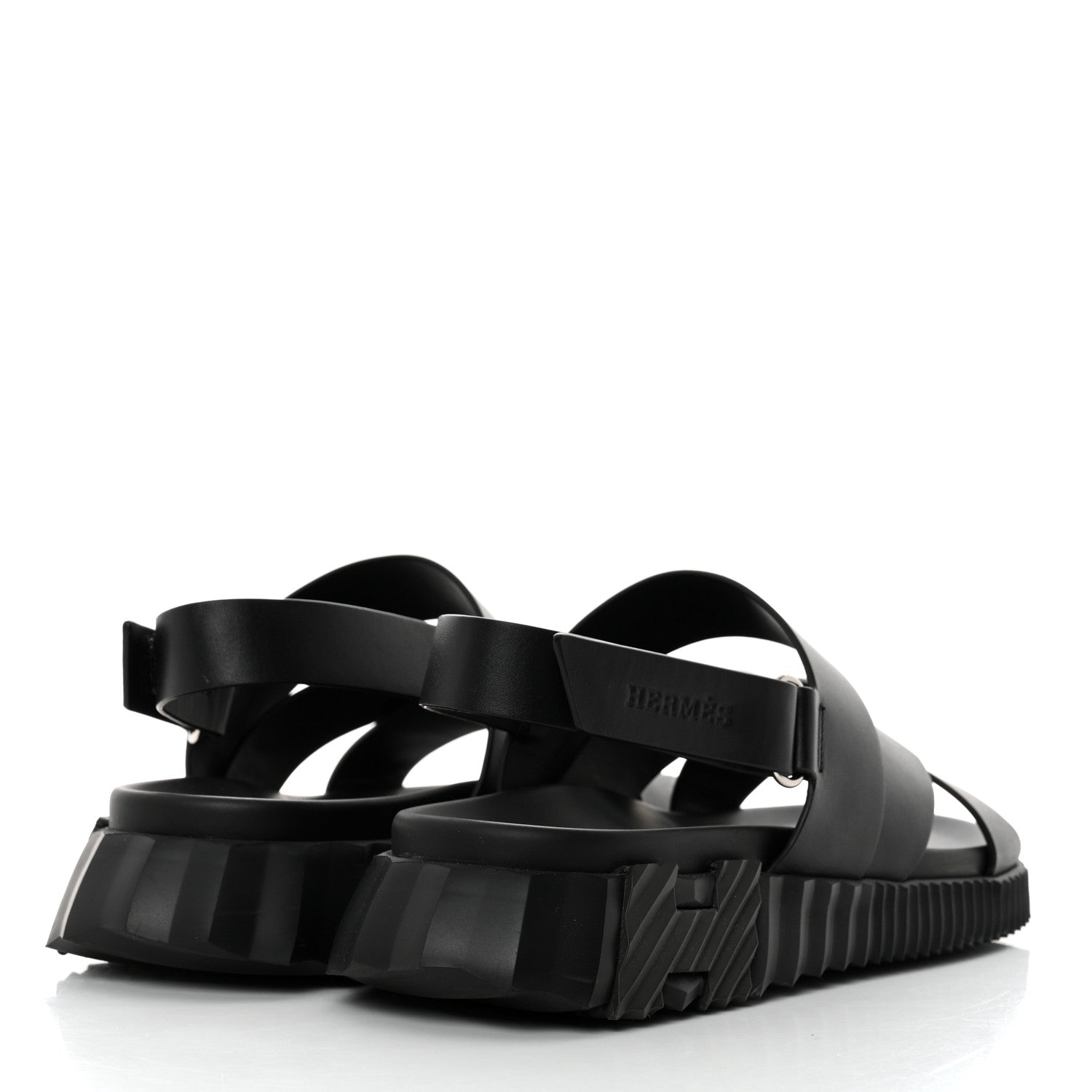 Hermes Calfskin Goatskin Mens Electric Sandals 43 Black 4 of 9